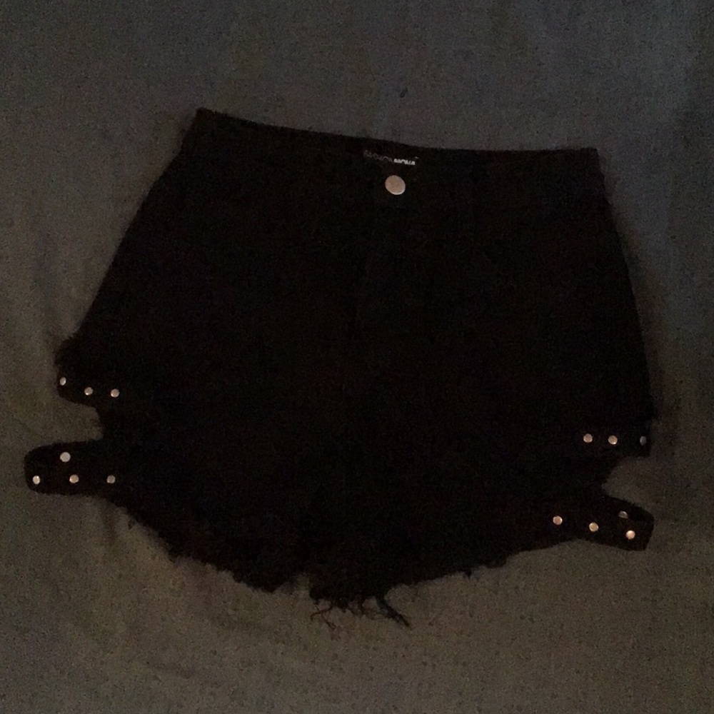 After dark denim shorts